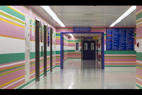 56 metre mural by Bridget Riley transforms St Mary’s Hospital London